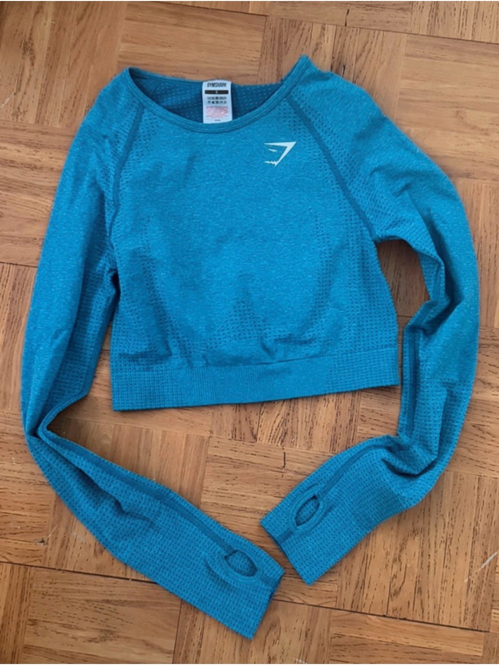 Gymshark Teal Cropped Long-Sleeve